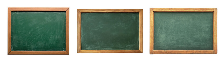 Green school chalkboards isolated on transparent background