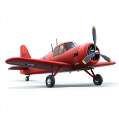 Cute 3D Cartoon Style Plane on White Background, Side View, 3D Rendered, Isolated Illustration.