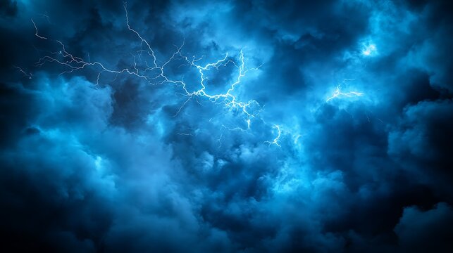Night sky, lightning storm, dark clouds, dramatic weather, background texture.
