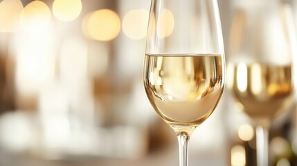 Elegant Champagne Glass with Smooth Blurred Background Effect