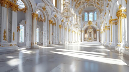 Obraz premium White Marble Interior of a Luxurious Church