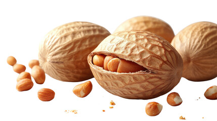 hazelnuts isolated on white background