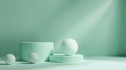 Pastel green flat background with no visible texture