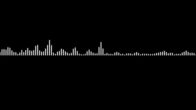 sound wave animation video, Graphic animation of blue color sound waves on black background,
 Line digital minimalist voice and soundtrack wave equalizer. Waveform Audio Sound waves moving. 