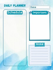 Daily Planner with colour blue