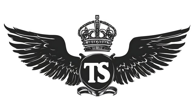 A majestic crown flanked by powerful wings and a central emblem