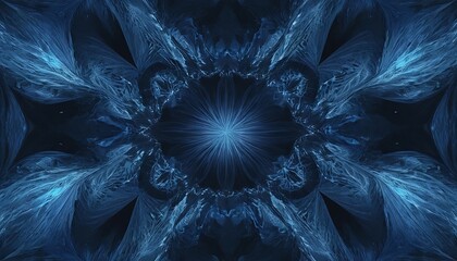 Obraz premium Abstract Blue Fractal Design Showing Symmetrical Patterns