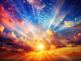 Fototapeta premium Celestial Gratitude: Colorful Sky Thank You Image - Breathtaking Sunrise, Sunset, Cloud Art