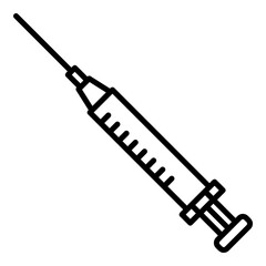 Modern line art syringe icon. Ideal for medical, healthcare, and pharmaceutical projects. 