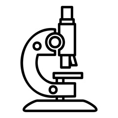 Modern line art microscope icon. Ideal for science, research, and education projects. 