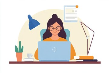 remote worker engaged in online learning from home
