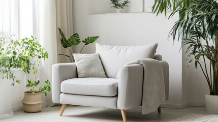 Grey Armchair in Modern Room