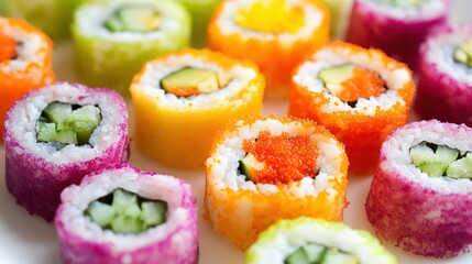 Vibrant Rainbow Sushi Rolls: A Culinary Delight