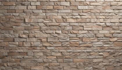 Obraz premium Natural stone-inspired ceramic brick tile wall, warm, country