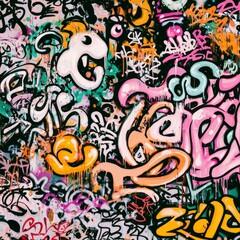 Obraz premium Vibrant Graffiti Art Abstract Urban Texture Colorful Street Art Background
