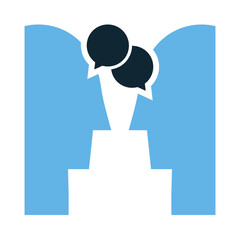 Relations Dialogue Icon Vector, Interpersonal Communication Symbol, Relationship Interaction Illustration, Professional Business Conversation Design, Social Connection Graphic