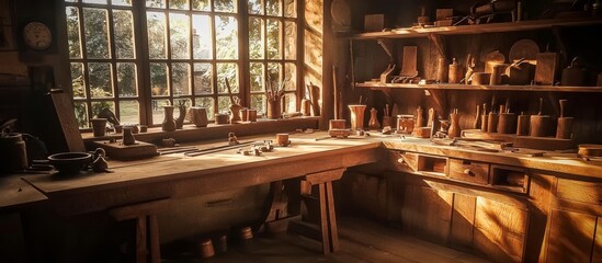 Hand-edited depiction of skillful wood crafting.
