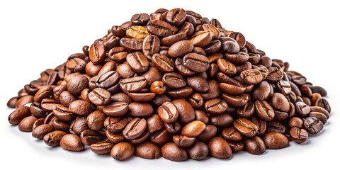 Fototapeta premium High-Resolution Coffee Beans Pile, PNG Background, Rich Colors, Detailed Image