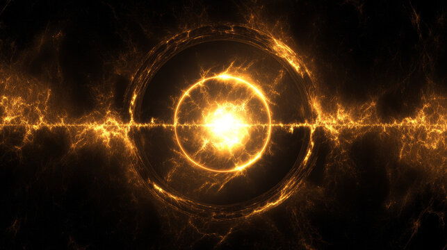 Glowing abstract energy pattern with circular design