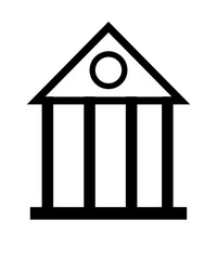 illustration of Free Bank black lines on a white background