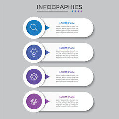 Business Infographic Timeline Template Integrated Circle Technology Elements Business Concept With 4 Options