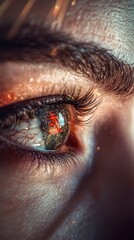 Futuristic Eye  Digital Technology  Close up  Human Iris  Cyborg  AI  Innovation  Reflecti