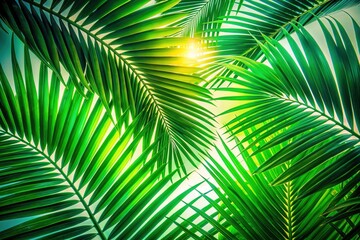 Palm Leaf Silhouette Pattern - Green Tropical Design
