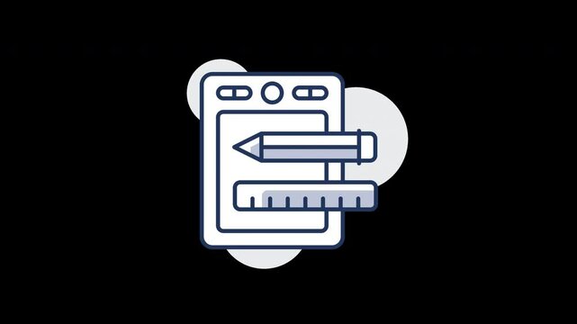 A simple graphic of design tools including a pencil and ruler on a creative background.