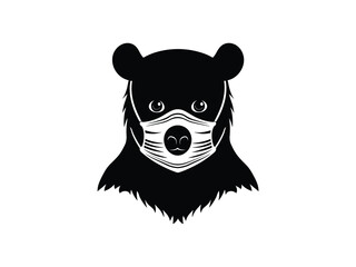 Doctor Bear Silhouette Clipart - Fun Medical Animal Illustration