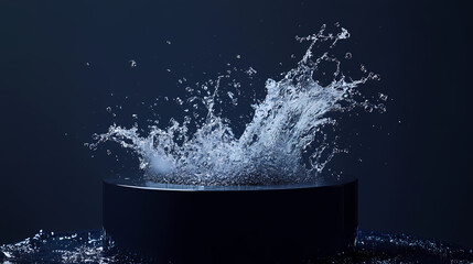 Dynamic artistic display of splashing water droplets