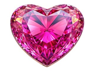 Fototapeta premium Pink Heart Gemstone Jewelry, Elegant Pink Heart Shaped Gemstone Pendant Necklace, Luxury Pink Heart Jewelry