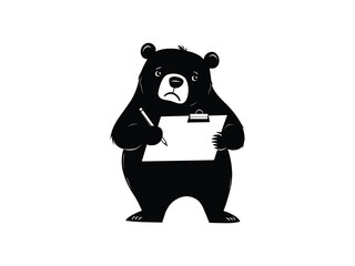 Doctor Bear Silhouette Clipart - Fun Medical Animal Illustration