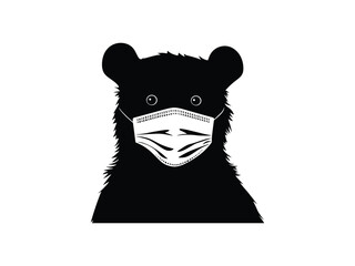 Doctor Bear Silhouette Clipart - Fun Medical Animal Illustration