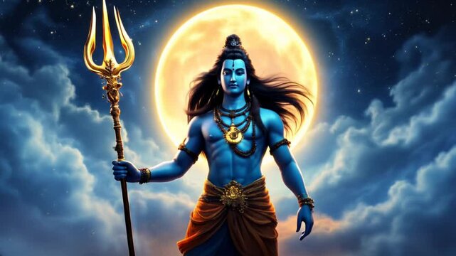 Lord Shiva: Majestic Night Scene