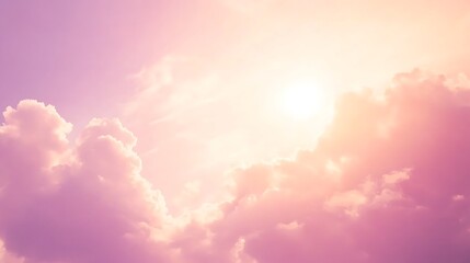 Pink Clouds Sunlit Sky Soft Pastel Hues
