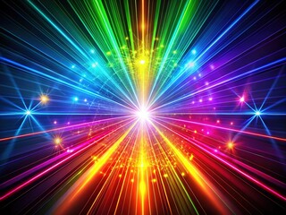 Obraz premium Spectacular Laser Light Show: Dynamic Beams, Colorful Stage Design, Night Event