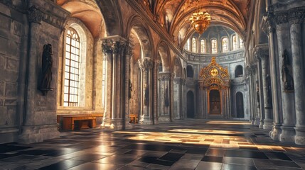 Sunlit Grandeur of a Cathedral