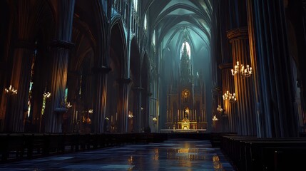 Fototapeta premium Awe-inspiring cathedral interior