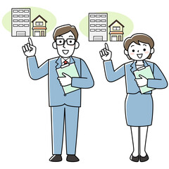 不動産業の女性と男性