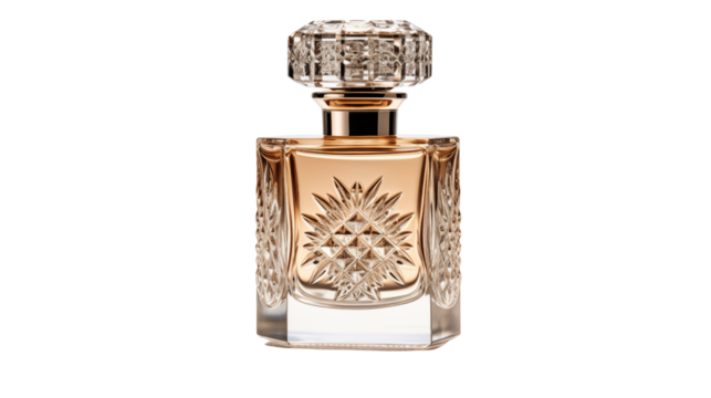 Elegant Perfume Bottle Product Shot on transparent background 