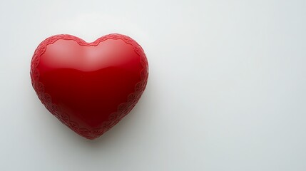 Fototapeta premium A Red Heart Shaped Object With Intricate Edging