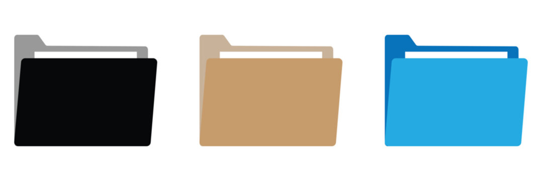 File folder icon set. Design for web , app, logo. computer file folder icon eps 10.