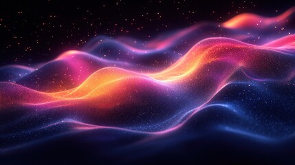a black background with a few neon colors waves geometric waves shapes dark blue purple black mostly blac