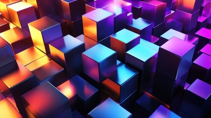 Abstract Colorful Cubes Background