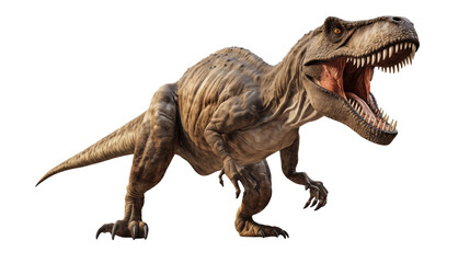 Fearsome Tyrannosaurus Rex Dinosaur on a transparent background 