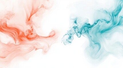 Fototapeta premium Abstract Color Swirl: Orange and Teal Fluid Dynamics