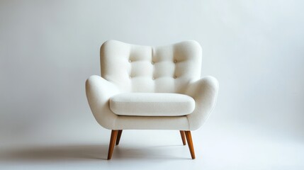 Elegant Cream Armchair in Minimalist Setting