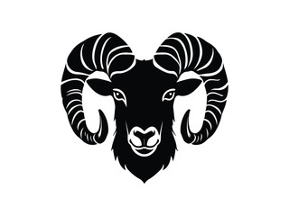 Ram Head Silhouette Vector Design Art