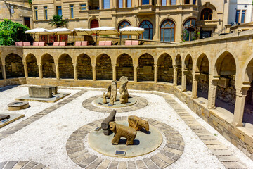 Caravanserai built in 11th century in the heart of the Inner city, Baku, Azerbaijan. Translation of...