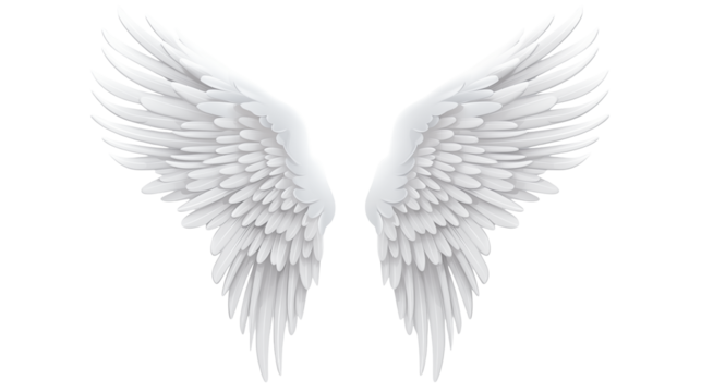 Angelic Feathers for Design Projects on a transparent background 
